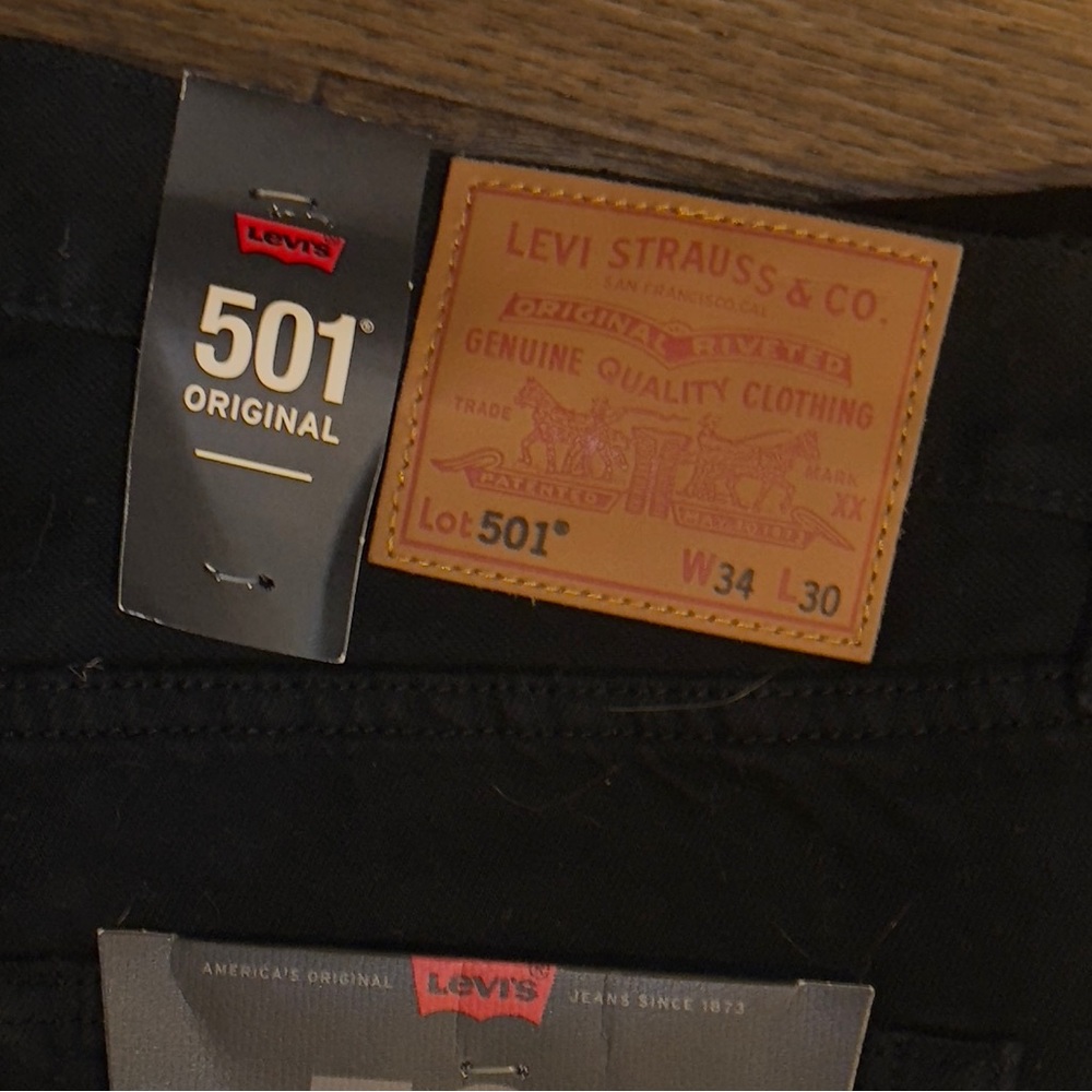 Levi’s Premium 501® ORIGINAL FIT MEN'S JEANS Black 0165 - Picture 3 of 10